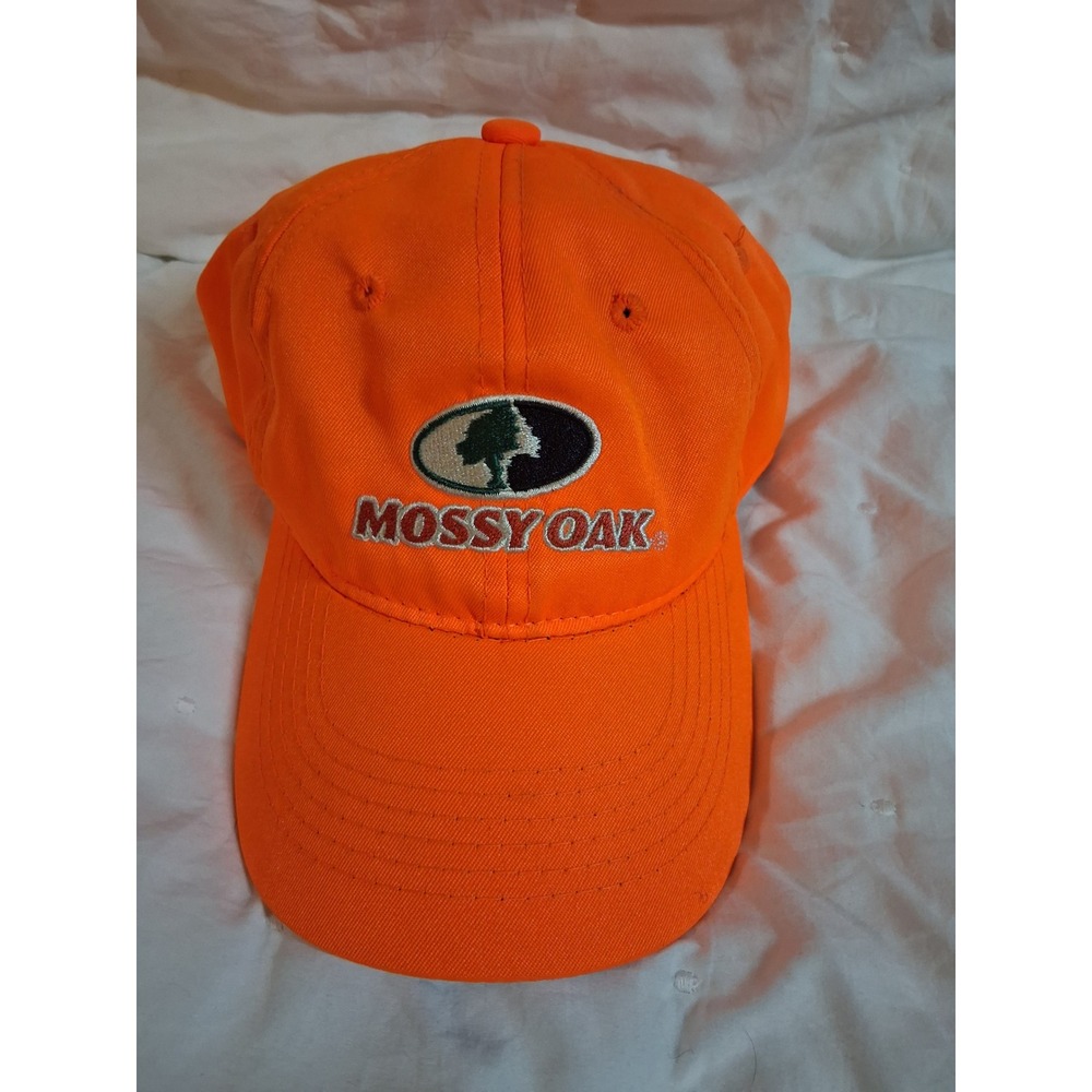 Mossy Oak Blaze Orange Hunting Hat Mens Adjustable Baseball Cap KM210374